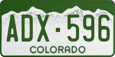 CO license plate ADX596