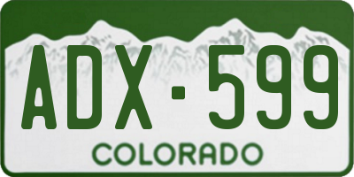 CO license plate ADX599