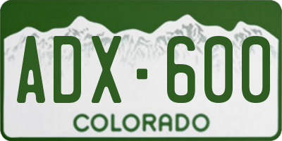 CO license plate ADX600