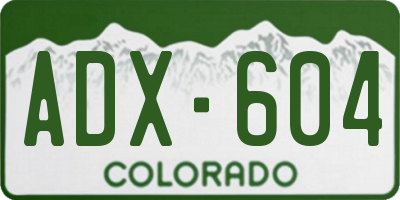 CO license plate ADX604