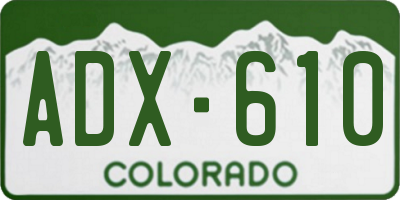 CO license plate ADX610