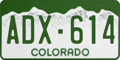CO license plate ADX614