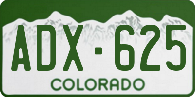 CO license plate ADX625