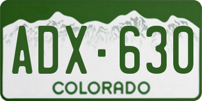 CO license plate ADX630
