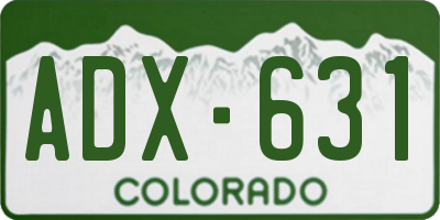 CO license plate ADX631