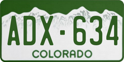 CO license plate ADX634
