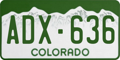CO license plate ADX636