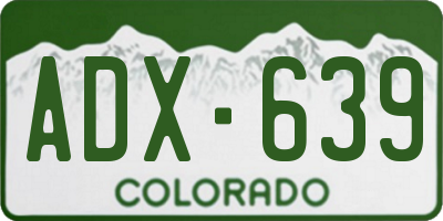 CO license plate ADX639