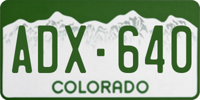 CO license plate ADX640
