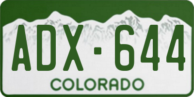 CO license plate ADX644