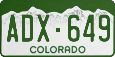 CO license plate ADX649