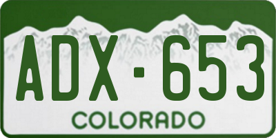 CO license plate ADX653