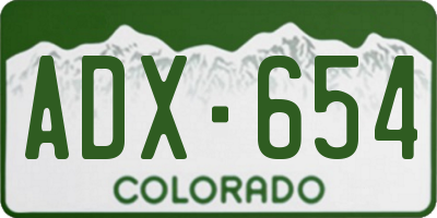 CO license plate ADX654