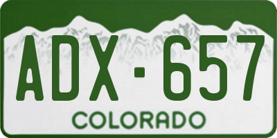 CO license plate ADX657