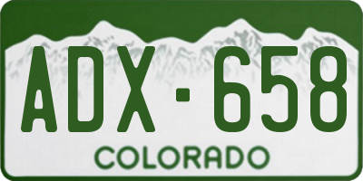 CO license plate ADX658