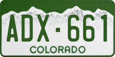 CO license plate ADX661