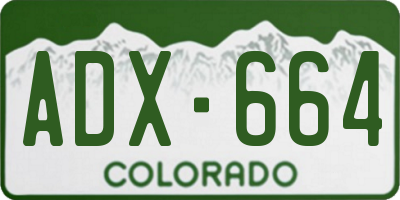 CO license plate ADX664