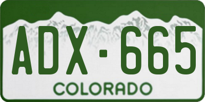CO license plate ADX665