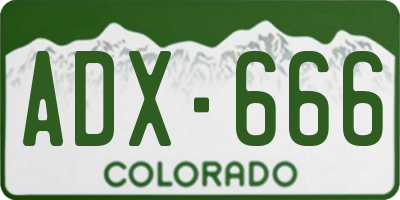 CO license plate ADX666
