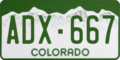 CO license plate ADX667