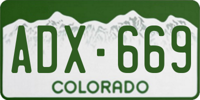 CO license plate ADX669