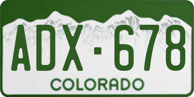 CO license plate ADX678