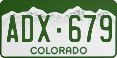 CO license plate ADX679