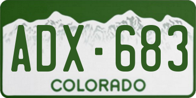 CO license plate ADX683