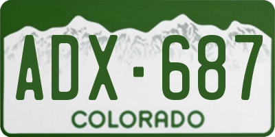 CO license plate ADX687