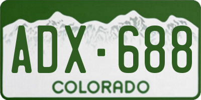 CO license plate ADX688