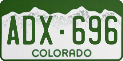 CO license plate ADX696