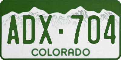 CO license plate ADX704