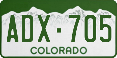 CO license plate ADX705