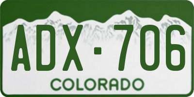 CO license plate ADX706