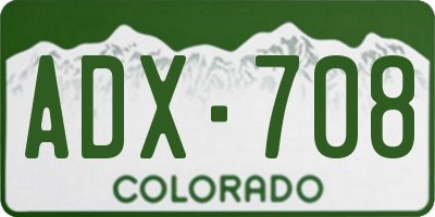 CO license plate ADX708