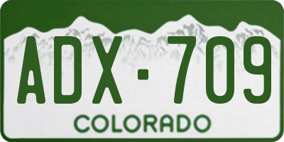CO license plate ADX709