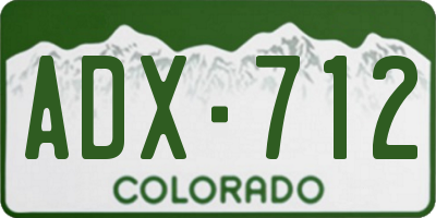 CO license plate ADX712