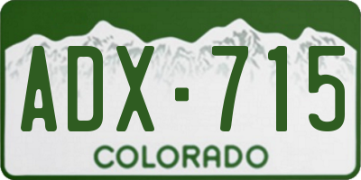CO license plate ADX715