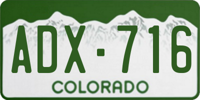 CO license plate ADX716