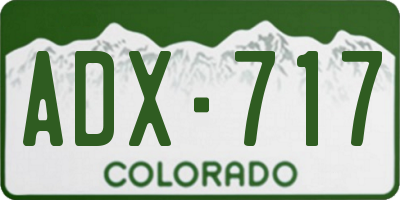 CO license plate ADX717