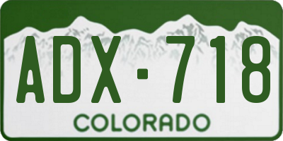 CO license plate ADX718