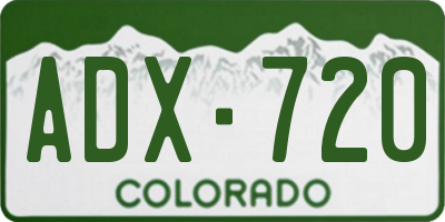 CO license plate ADX720