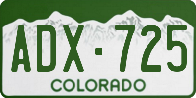 CO license plate ADX725