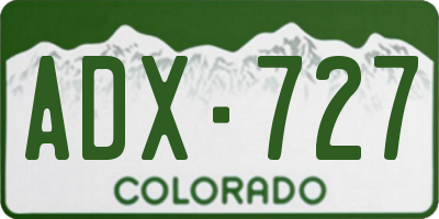 CO license plate ADX727