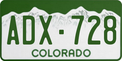 CO license plate ADX728