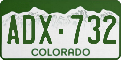 CO license plate ADX732