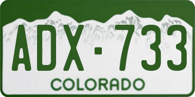 CO license plate ADX733