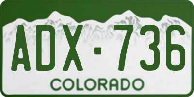CO license plate ADX736