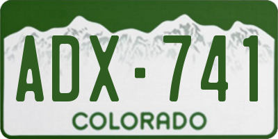 CO license plate ADX741