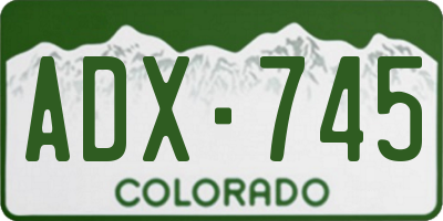 CO license plate ADX745